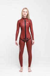 Гидрокостюм Фридайвинг женский 1,5мм голый/ультраспан красный