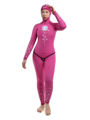 Гидрокостюм для фридайвинга розовый «Жемчуг», 3мм
